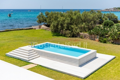 Villa con piscina e Jacuzzi fronte mare e  vista mare panoramica Santa Maria di Leuca - Foto 26