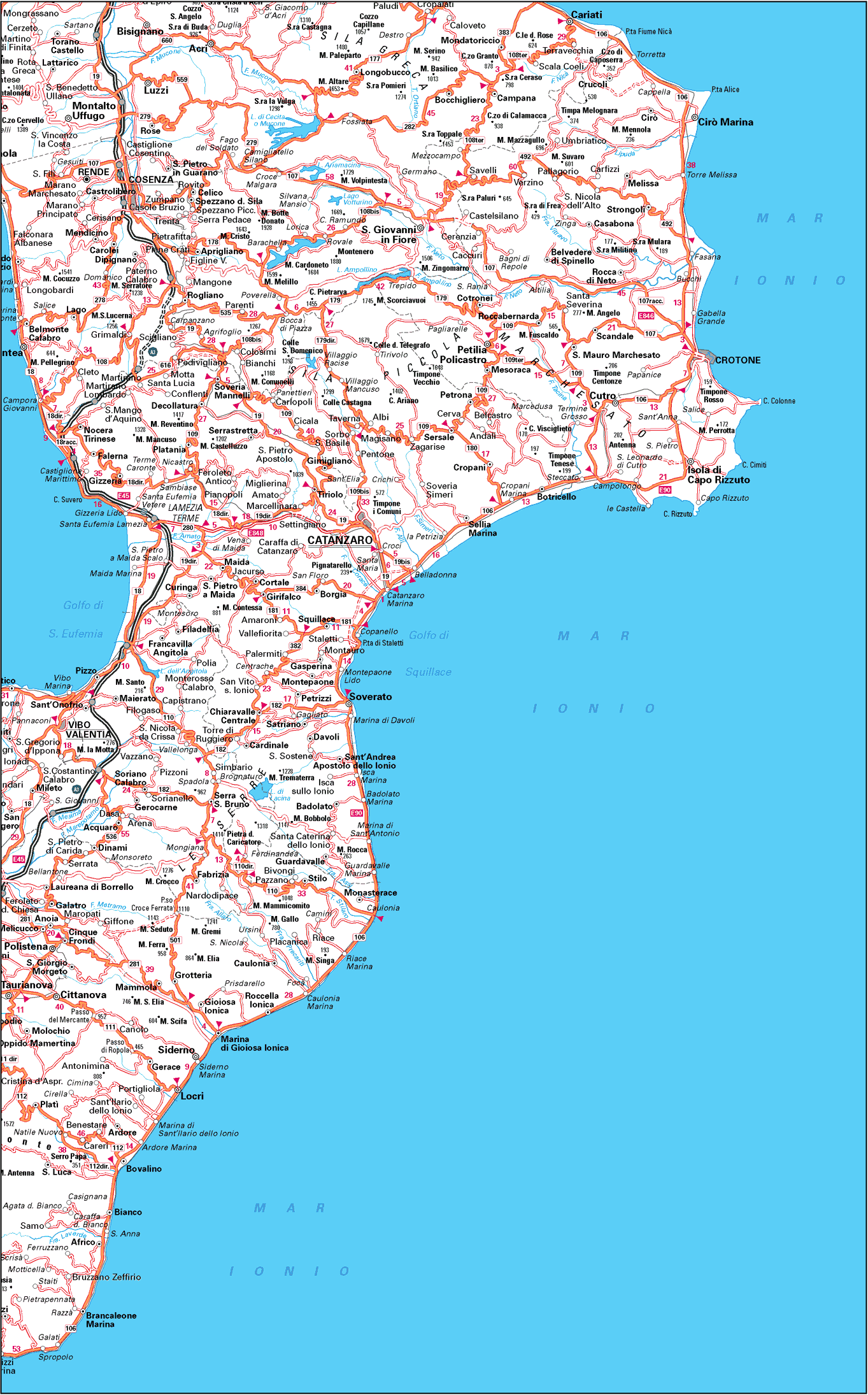 CARTINA ITALIA GEOGRAFICA MAPPA, STRADARIO, D'ITALIA, MAPPA 23